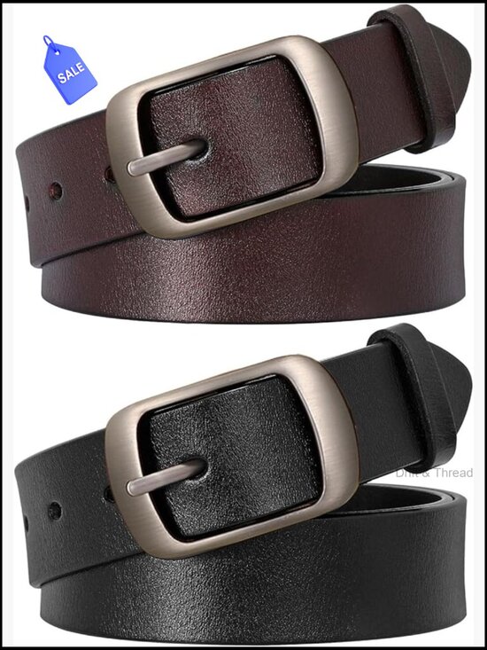 Women\'s Faux Leather Waist Belt with Elegant Buckle, 1.3\